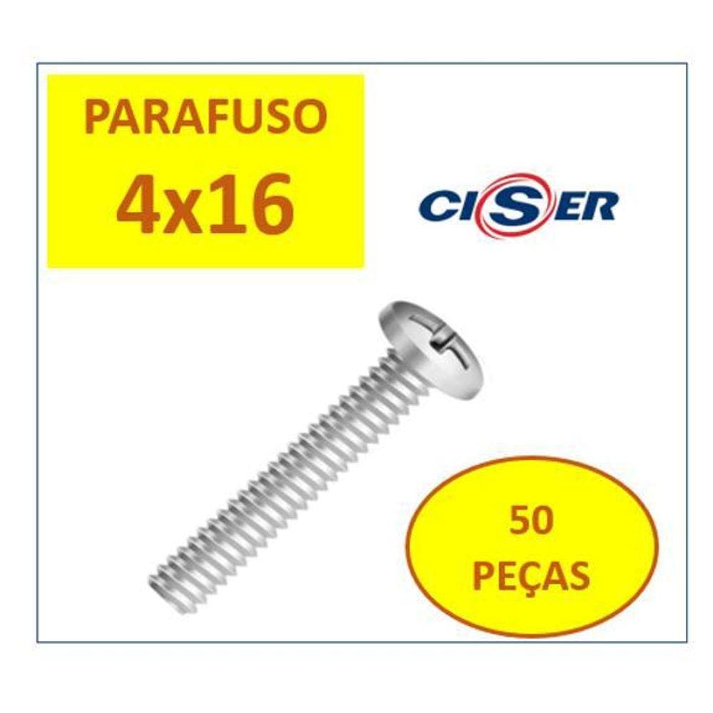 Parafuso Maquina Cabeça De Panela Phillps 4X 16 50 Peças