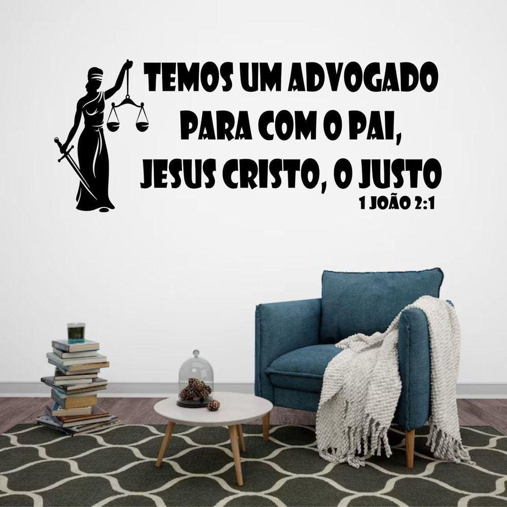 Adesivo De Parede Frase Temos Um Advogado 1 João 2