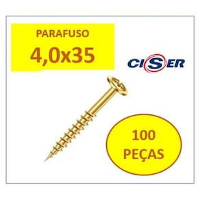 Parafuso Cabeça Chata Philips 4,0X35 Bicromatizado 100Un