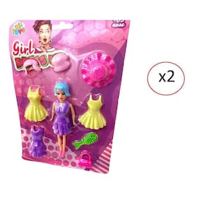 Brinquedo Boneca Troca De Roupa Com Acessórios- Kit 2Un