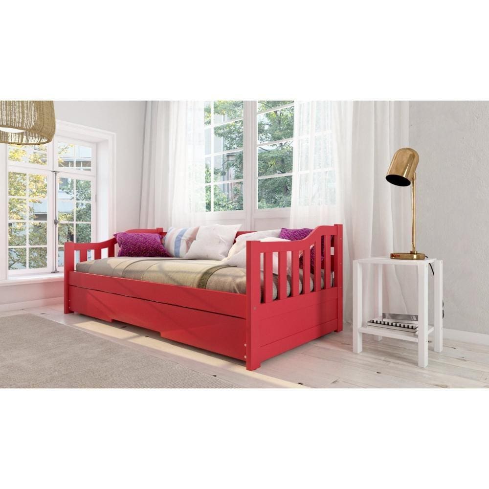 Bicama American em Madeira Maciça/MDF Vermelho