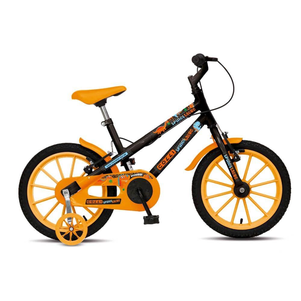 Bicicleta Aro 16 Colli Spinossauro Infantil Preto Fosco