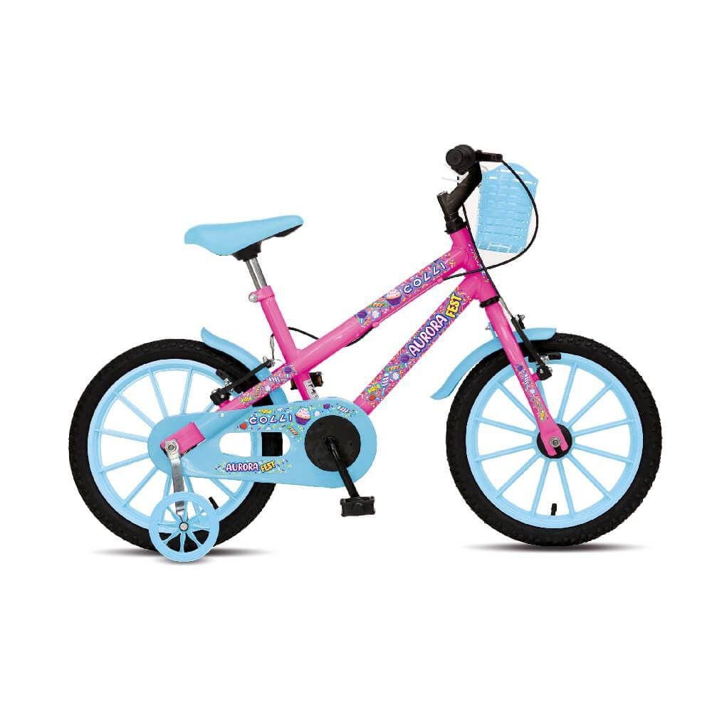 Bicicleta Aro 16 Colli Aurora Infantil Rosa Neon