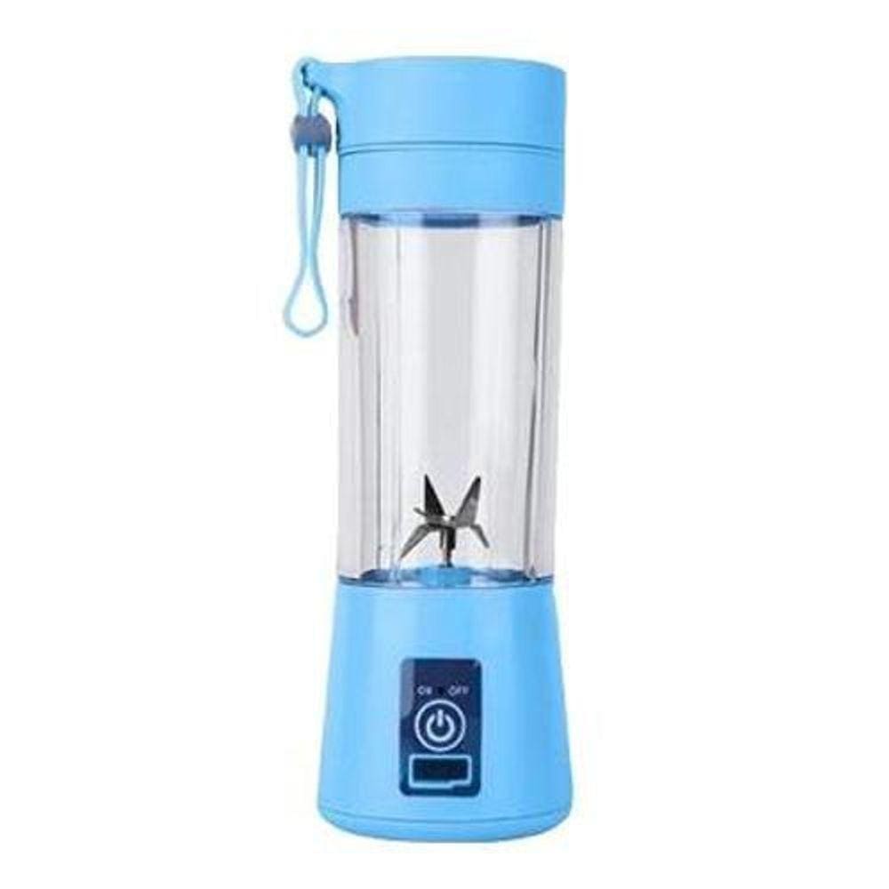 Mini Liquidificador Squeeze Portátil À Bateria 380Ml Azul