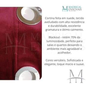 Cortina Para Sala Veludo Suede 3,00X2,50M Sultan Vinho
