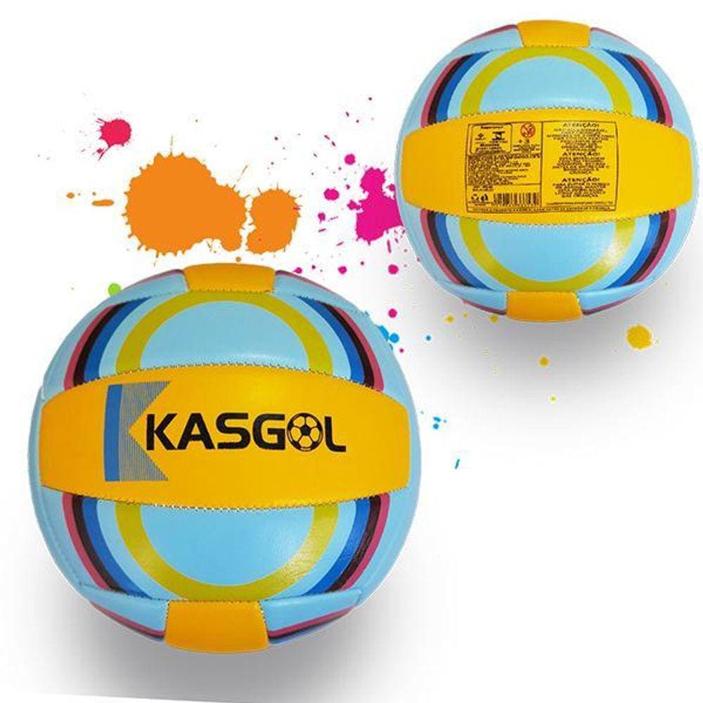 Bola De Voleibol Azul E Amarelo Tamanho Oficial Quadra/Praia