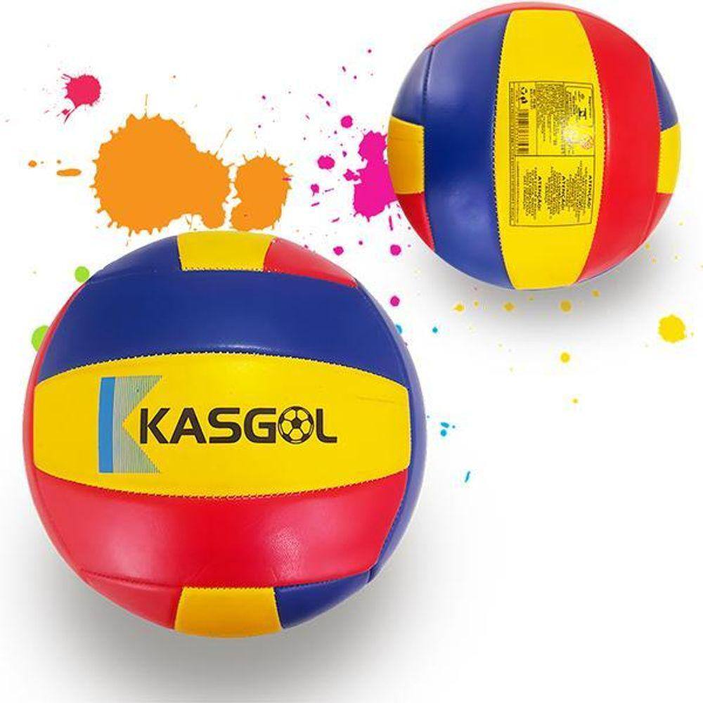 Bola De Voleibol Amarela Azul E Vermelha Tamanho Oficial