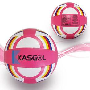 Bola De Voleibol Rosa E Branco Colorida Tamanho Oficial