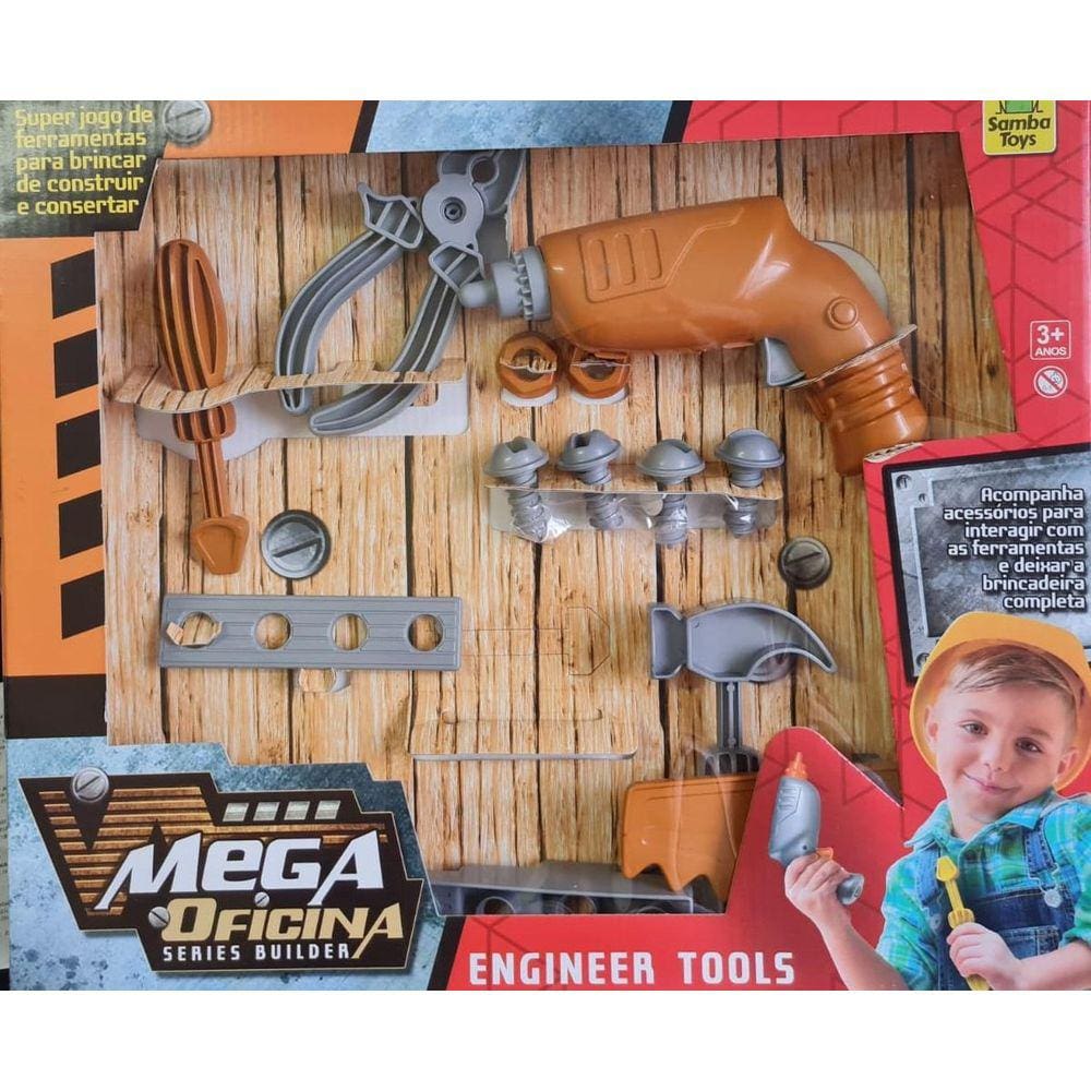Kit Mega Oficina - Ferramentas De Engenheiro Brinquedo