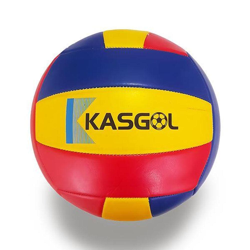 Bola De Vôlei Tamanho Padrão Kasgol - Azul Amarelo Vermelho