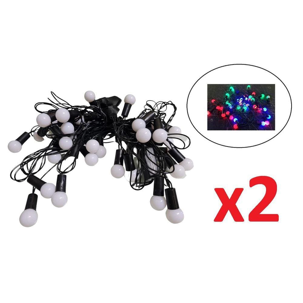 Kit 2 Cordão Pisca Pisca C/40 Bolinhas Led Colorido 127V 4 M
