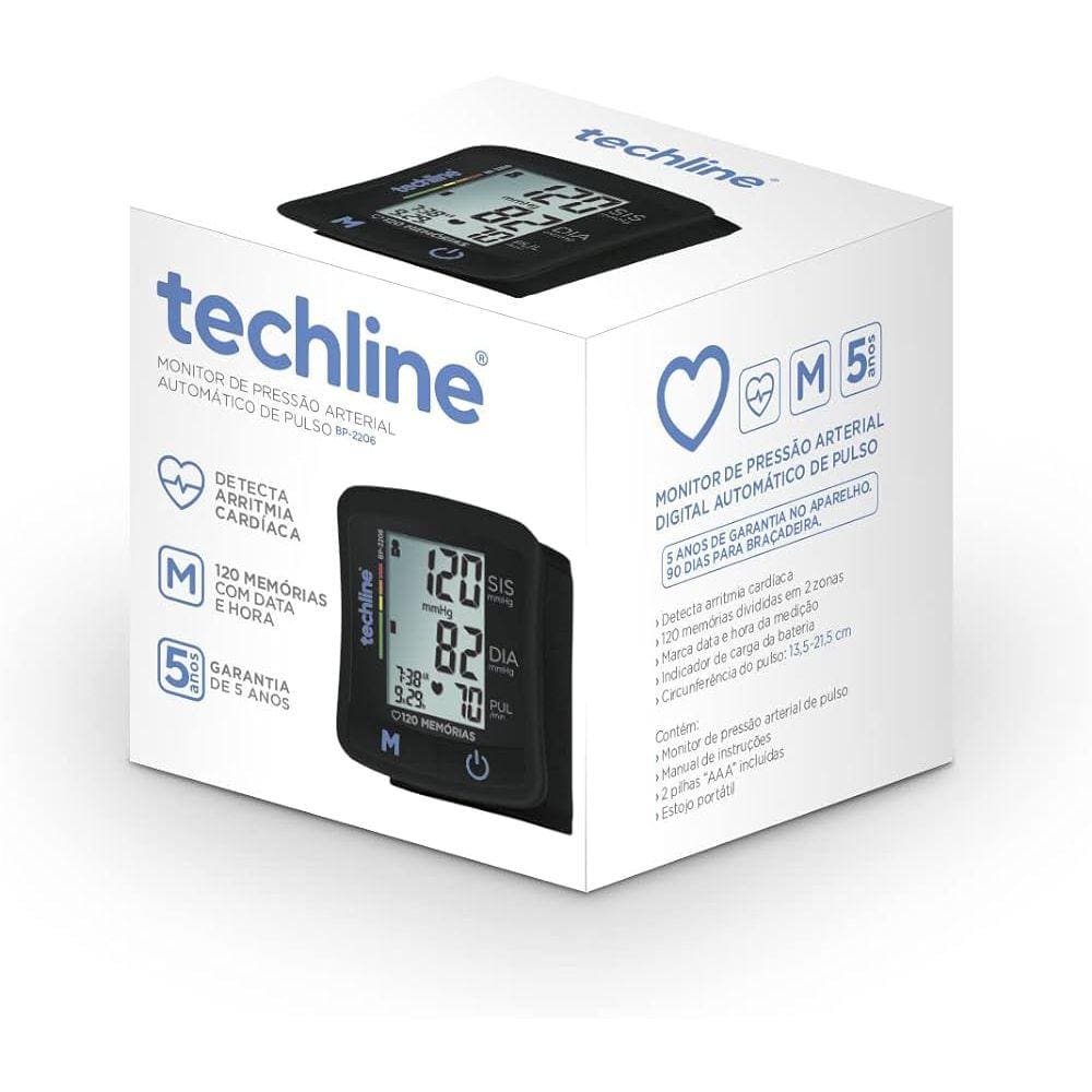 Aparelho de Pressão Digital de Pulso Techline Preto 1 Unidade