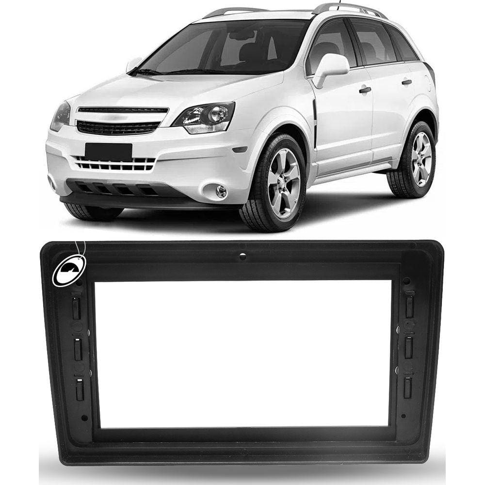 Moldura De Painel 2 Din 9" Polegadas Captiva 2008 à 2016 Preto