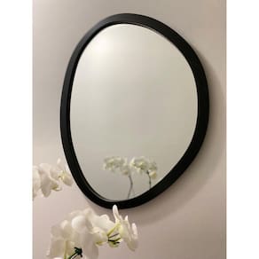 Espelho Decorativo Emoldurado 29x44cm Orgânico E2G Design Preto