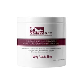 Creme de Massagem Óleo de Semente de Uva 500g - Dermare