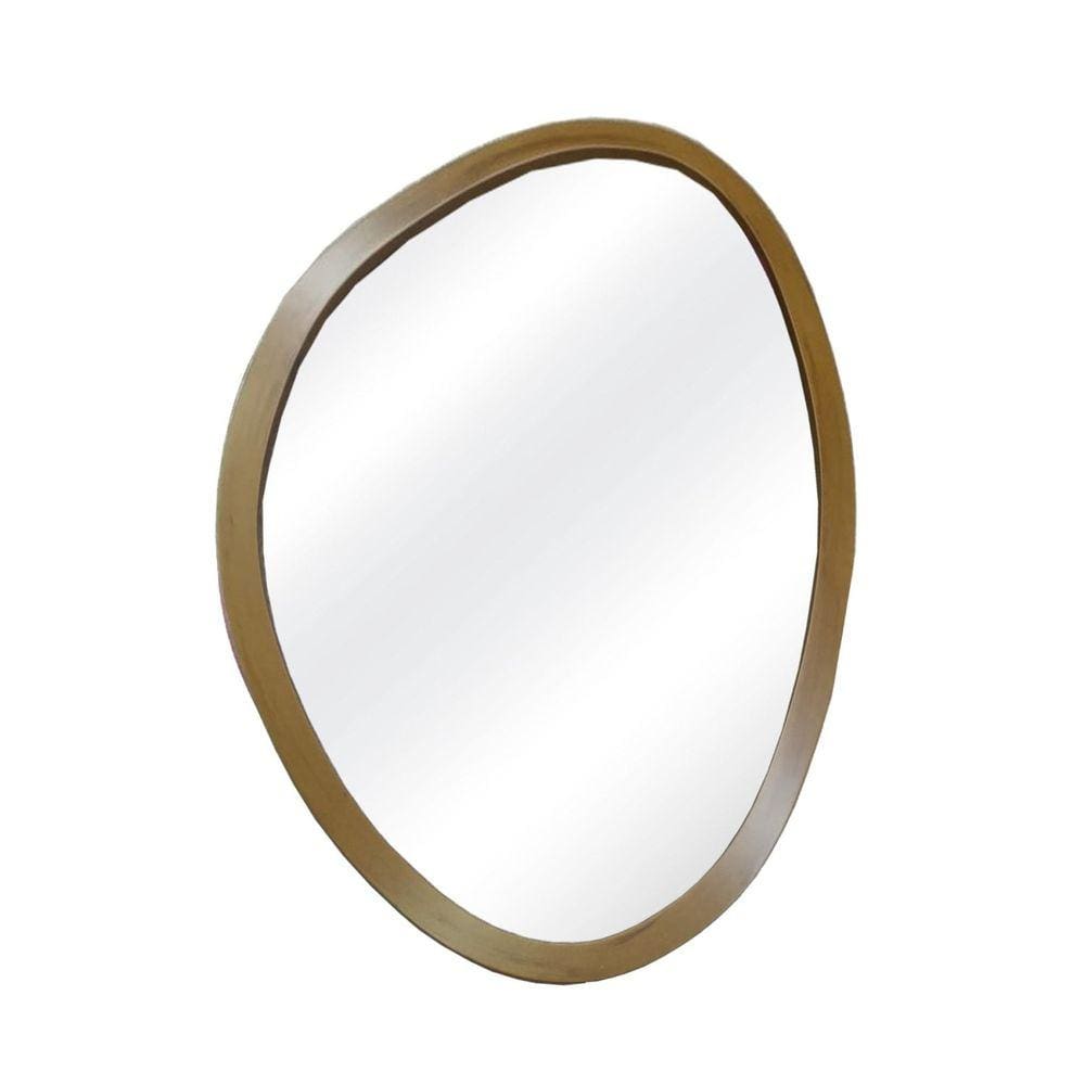 Espelho Decorativo Emoldurado Orgânico 50cx35cm E2G Design Freijó