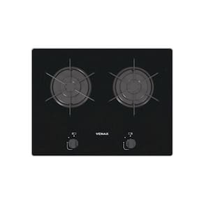 Cooktop Linear 2 Bocas Venax Arena Preto Gas Glp