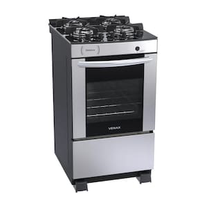 Fogao 4 Bocas Venax Delplus Vitreo Bl Inox Gas Glp