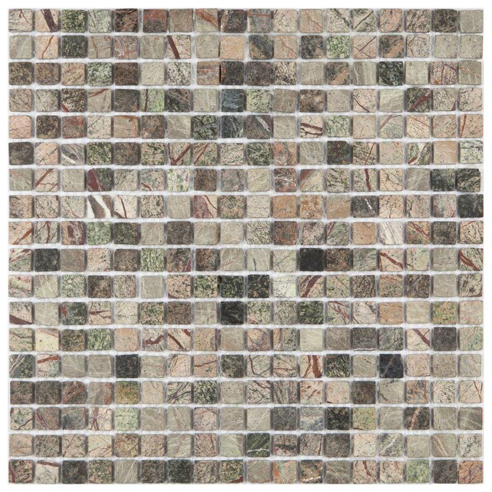 Pastilha de Mármore Slim Glass Mosaic Marrom Claro/Escuro
