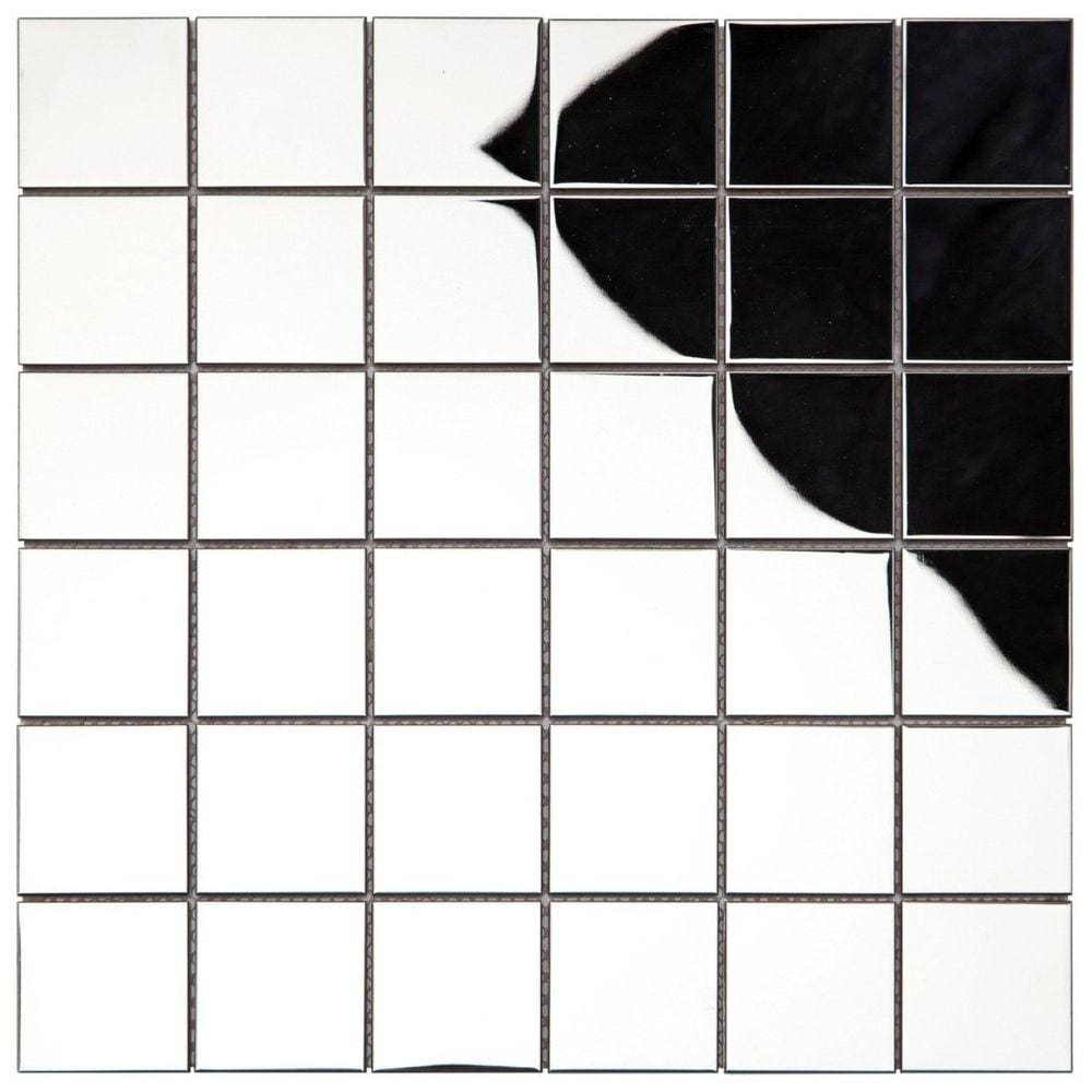 Pastilha de Aço Inox Metal Glass Mosaic Prata Espelhado