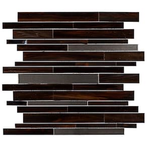 Pastilha de Vidro com Metal Caravaggio 34,9 x 29,9cm Marrom Escuro