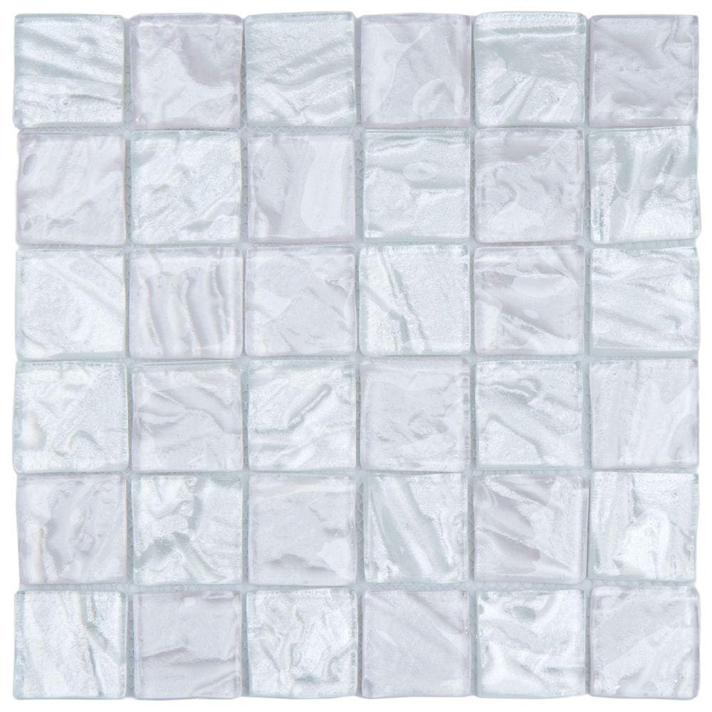 Pastilha de Vidro Junsui 30x30cm Rosa/Branco
