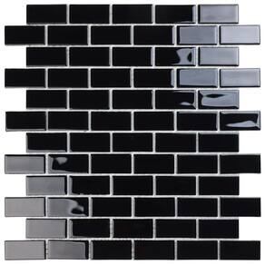 Pastilha de Vidro Cristal 29,7x29,7cm Preto