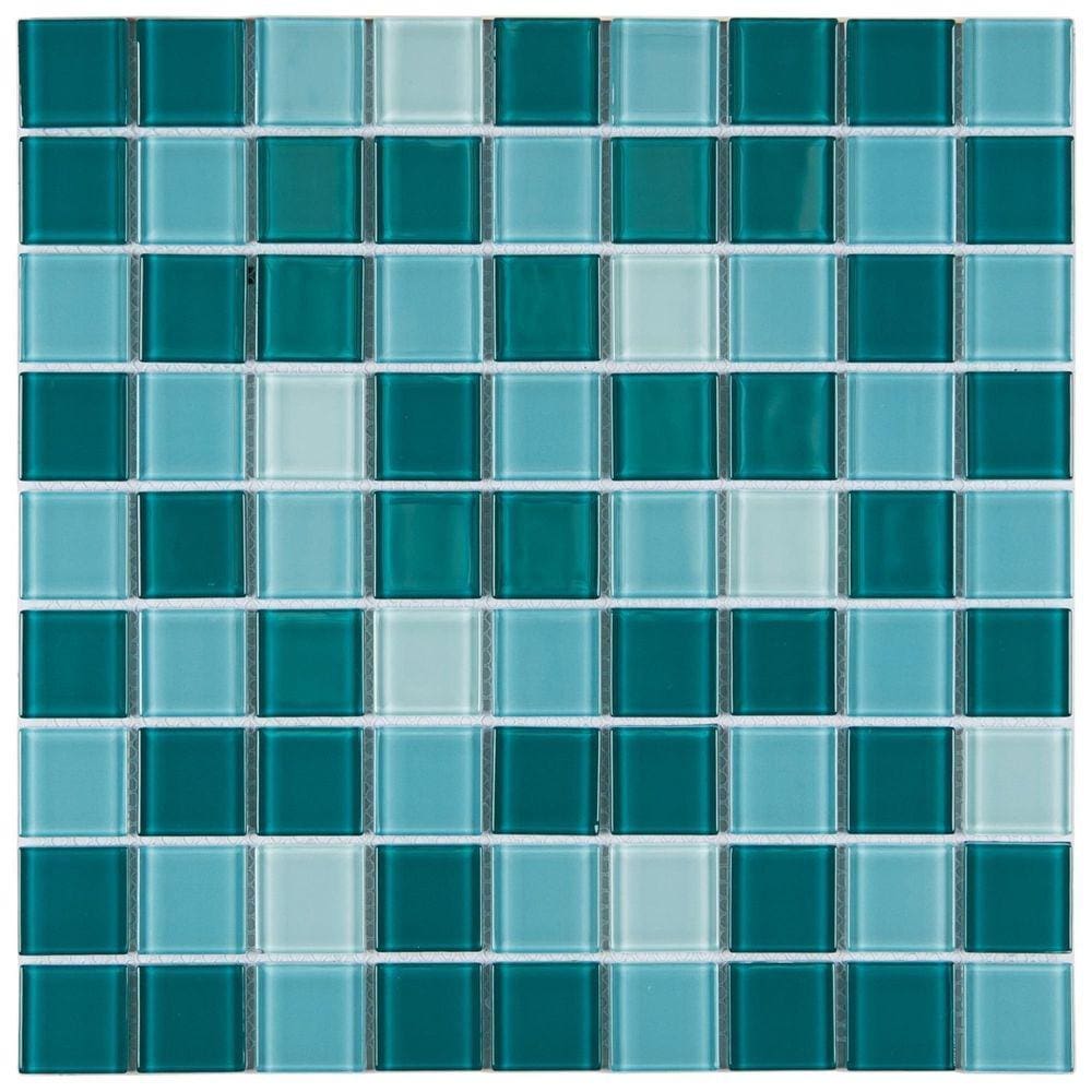 Pastilha de Vidro Cristal Miscelanea 29,2x29,2cm Verde/Branco