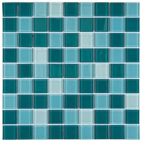 Pastilha de Vidro Cristal Miscelanea 29,2x29,2cm Verde/Branco