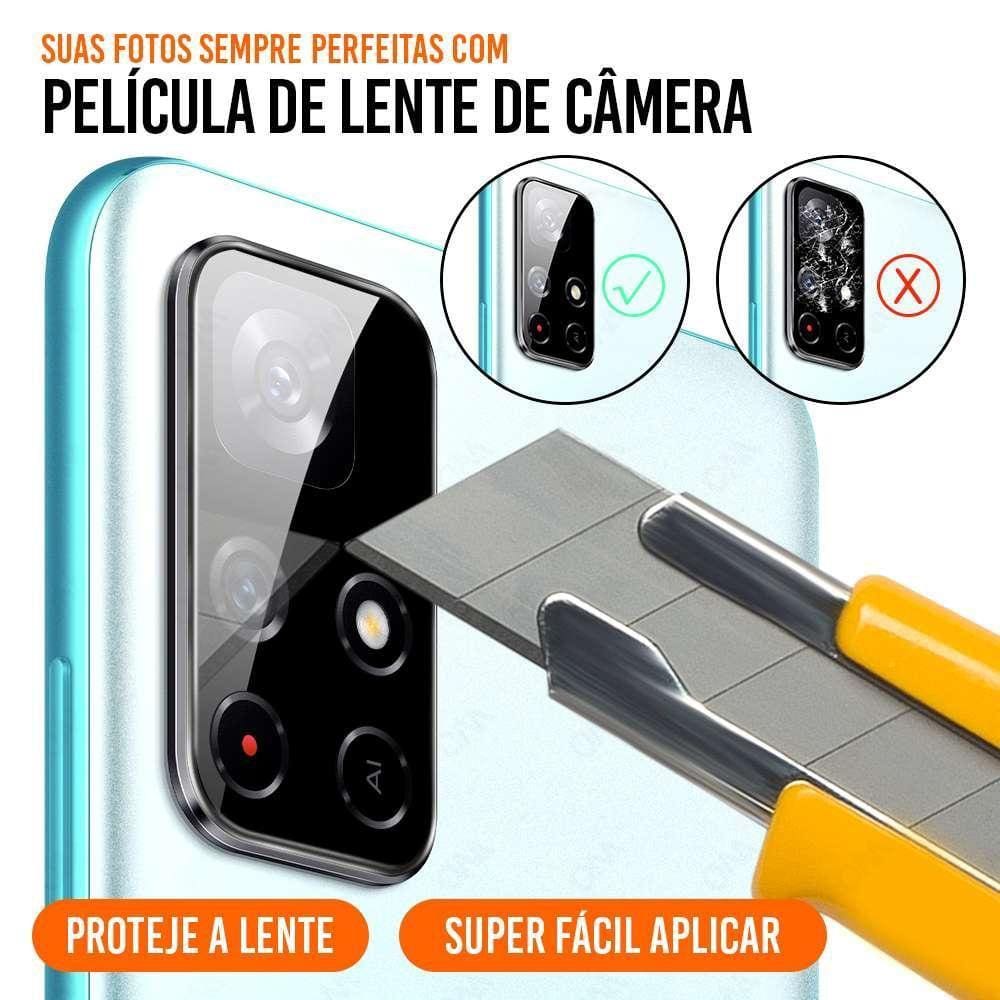 Kit Capinha Silicone + Película Camera 3D + Vidro Blindado