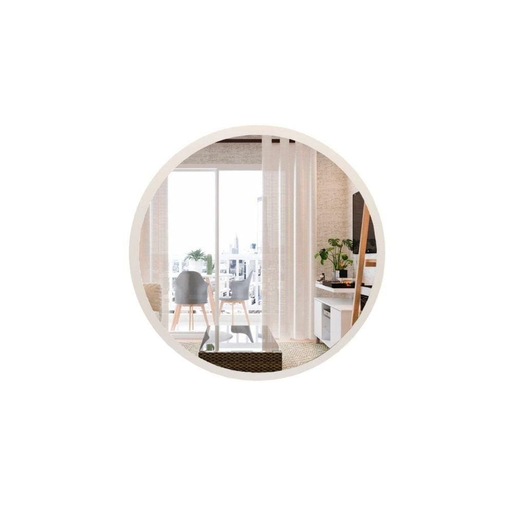 Espelho Redondo 60cm Off White