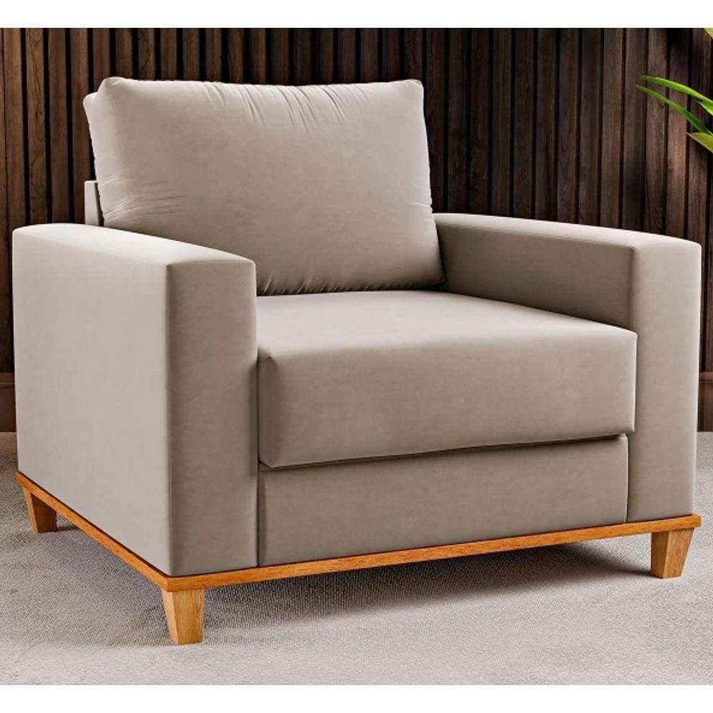 Poltrona Viero Prada Linho Pérola