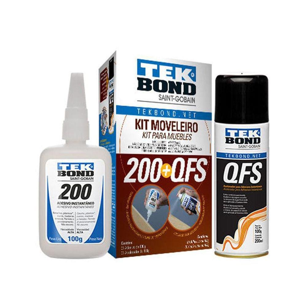 Kit Moveleiro Tekbond 200 Gel + Acelerador QFS - Tekbond