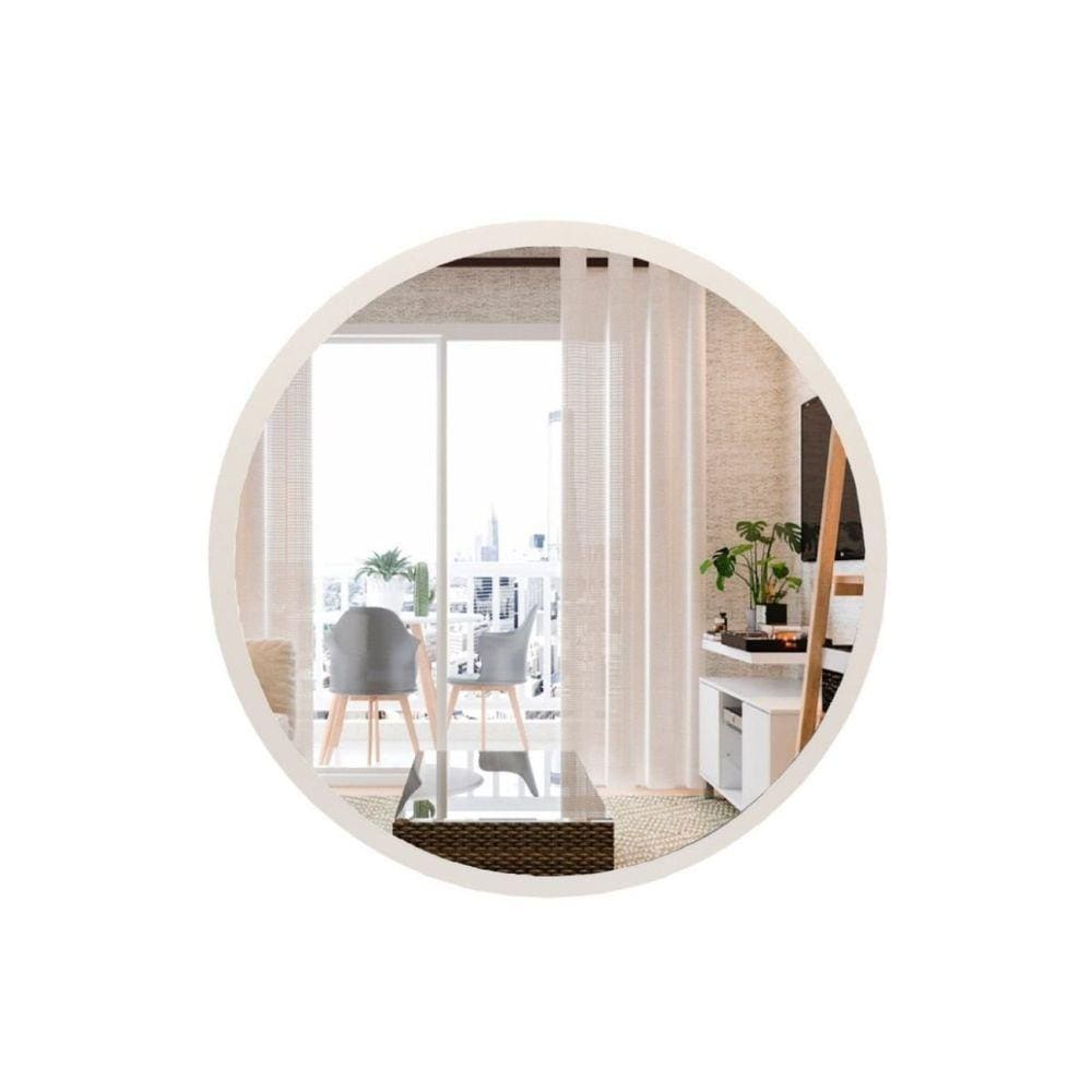 Espelho Redondo 70cm Off White