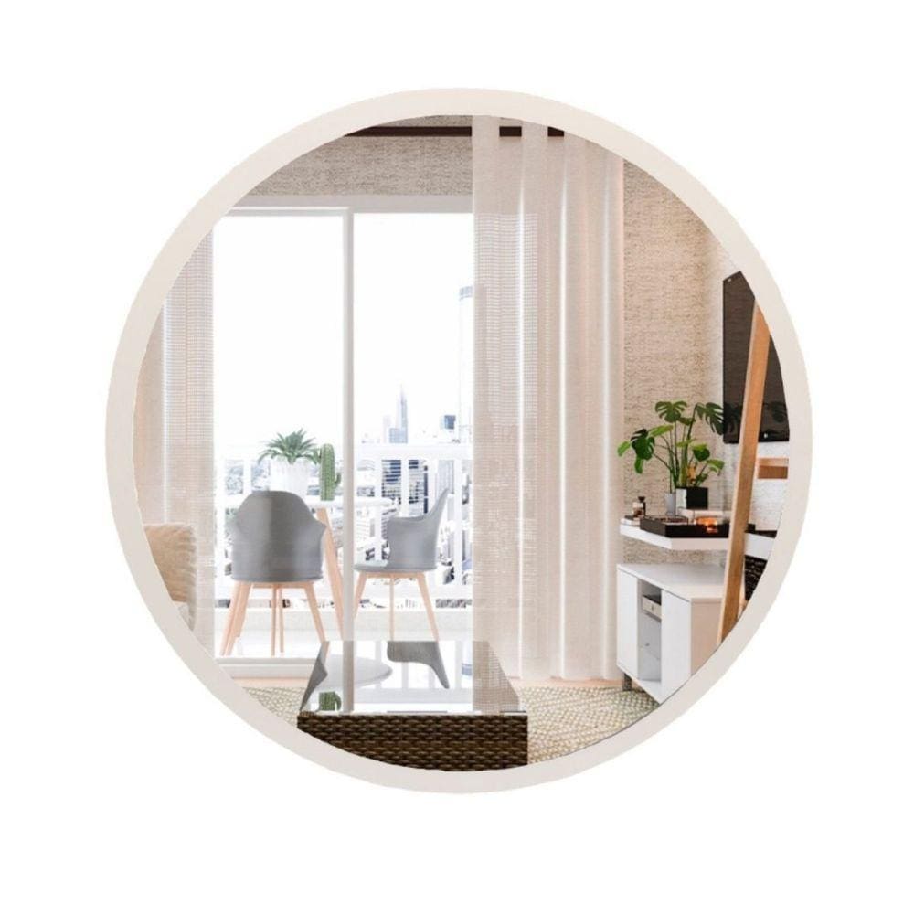Espelho Redondo 90cm Off White