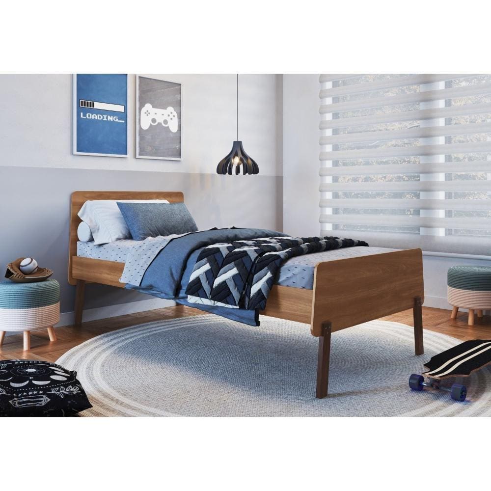 Cama Infantil/Juvenil Solteiro Léo Nogal