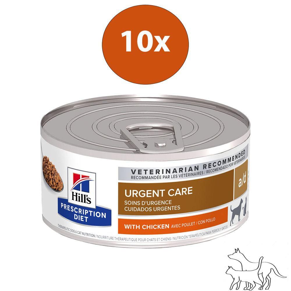 KIT 10 Ração Úmida Hills Prescription Diet A/D Cães e Gatos 156g