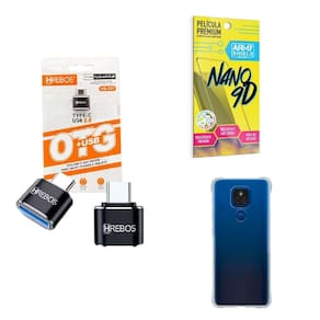 Kit Usb Para Tipo C + Capinha Motorola E7 Plus + Película 9D