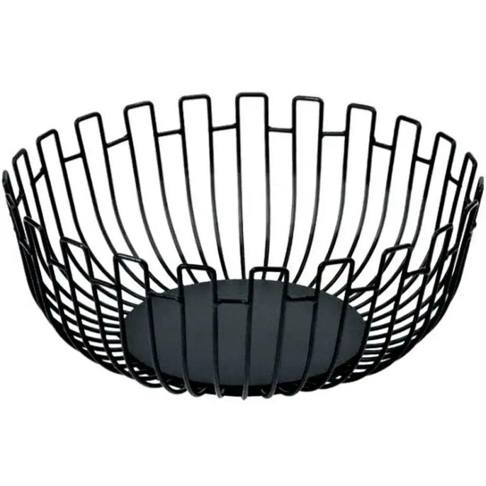 Fruteira de Mesa Aramado Redondo em Ferro Preto 28cm