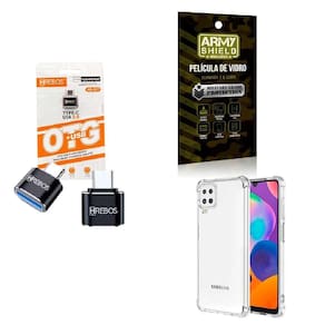 Kit Usb Para Tipo C + Capinha Samsung A22 4G + Película 3D