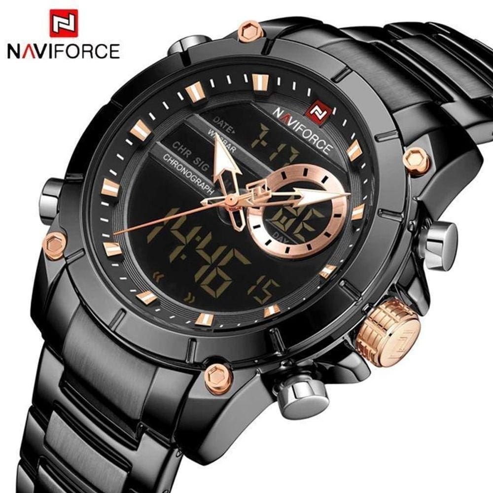 Relógio Masculino Naviforce Luxo 9163 + Caixa