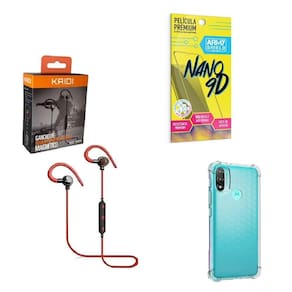 Kit Capinha Motorola E20 Fone Bluetooth E Película 9D