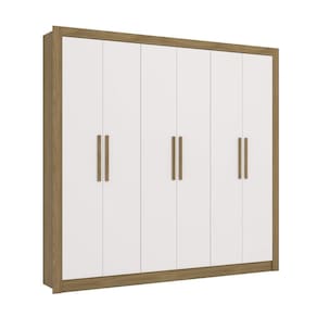 Guarda-Roupa Casal Kappesberg 6 Portas 2 Gavetas Marrom Branco - M569BR
