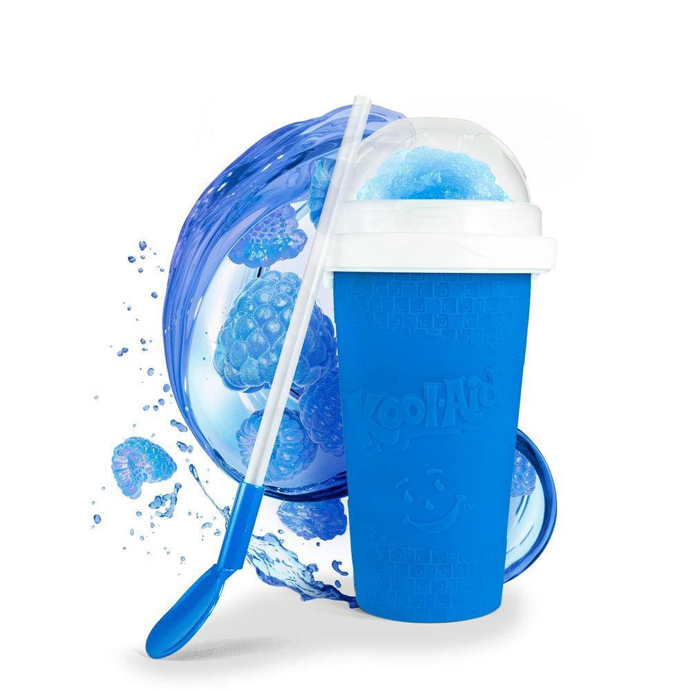 Copo Slush Nostalgia Kool-Aid Squeezy 300mL azul com colher