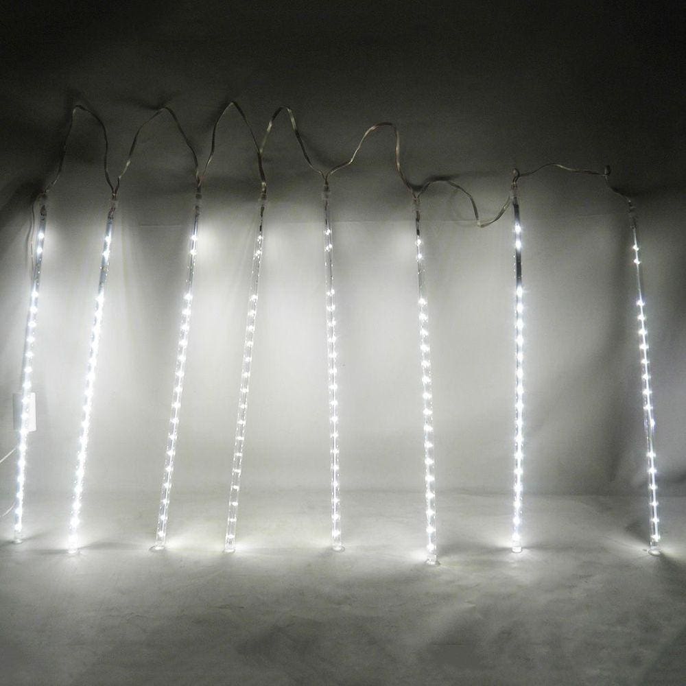 Cascata Pisca Pisca Natal Snow Fall Chuva de Neve 8 Tubos Branco 320 Leds