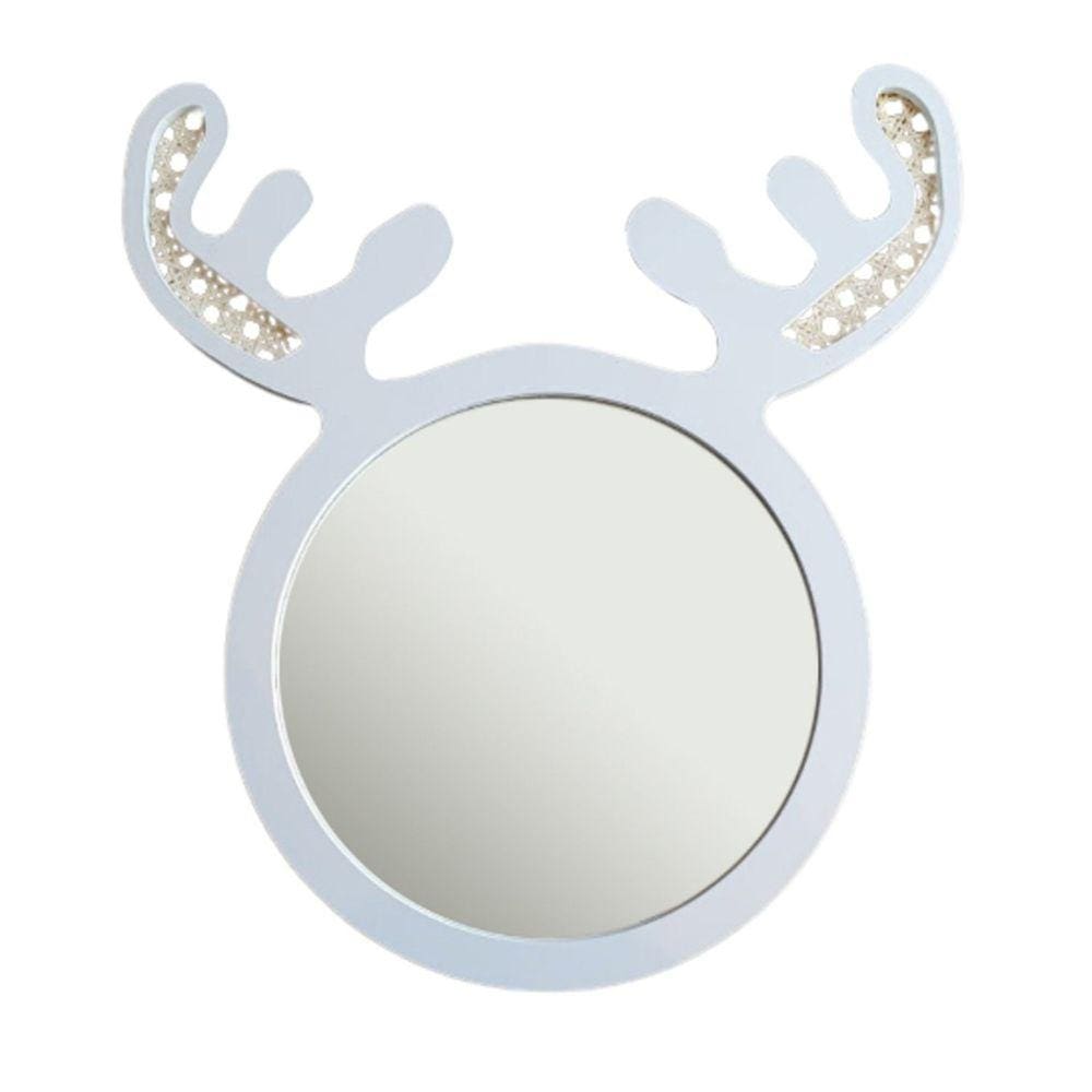 Espelho Decorativo Infantil 43x44cm Alce In Huse Decor Branco