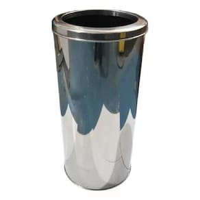 Lixeira De Inox 50 Litros Tampa Aro Áreas De Lazer 30X70