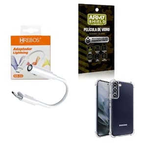 Capa Samsung S22Plus + Adaptador P2 P Tipo C + Película 3D
