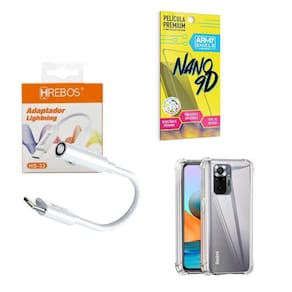Capinha Xiaom Minote10 + Adaptador P2 P Tipo C + Película 9D