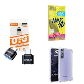 Kit Usb Para Tipo C + Capinha Samsung S21 Plus + Película 9D